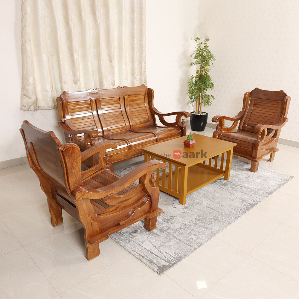 MAARK WOODEN SOFA SET (3+1+1) S-43-DRG WCF