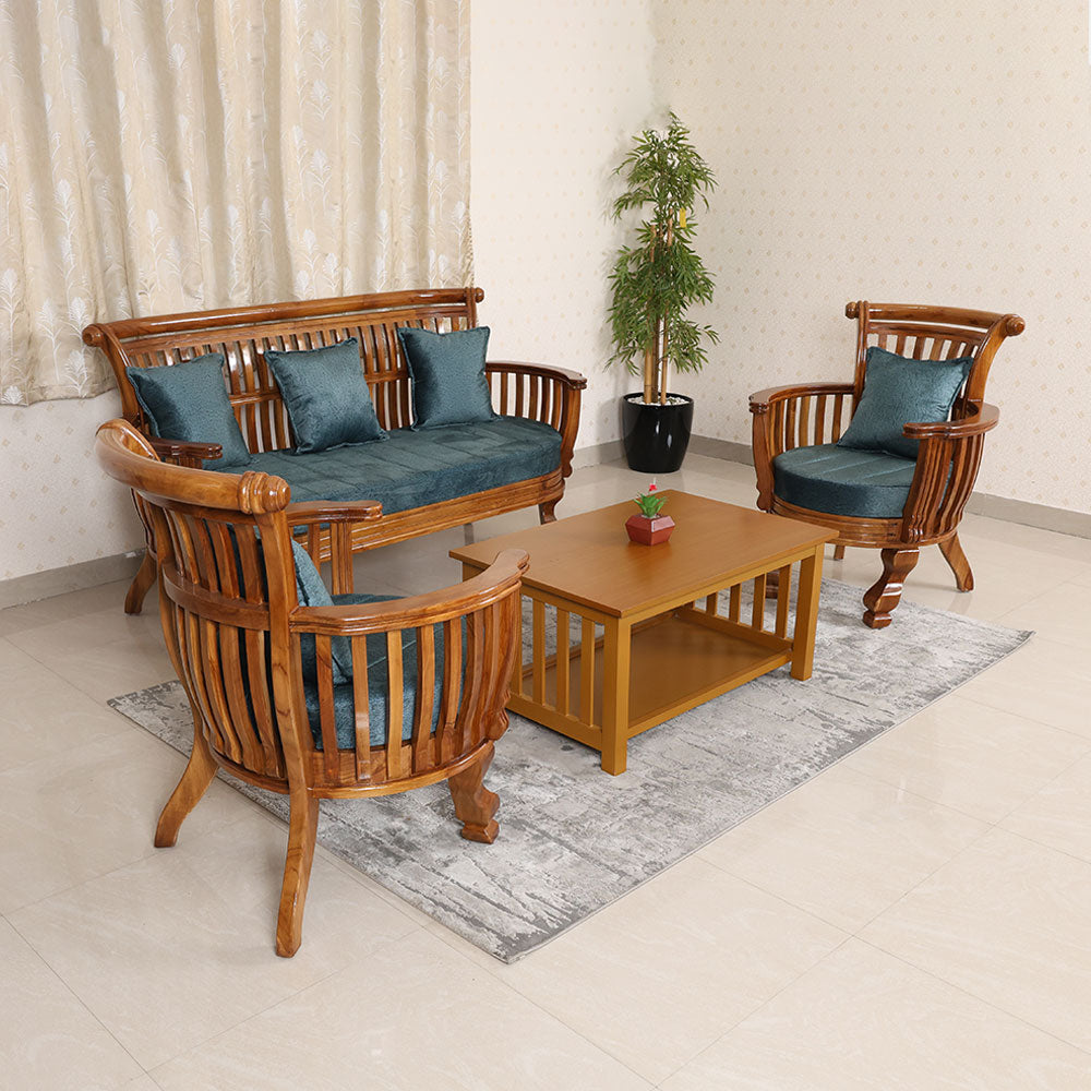 MAARK WOODEN SOFA SET (3+1+1) S-37 WCF