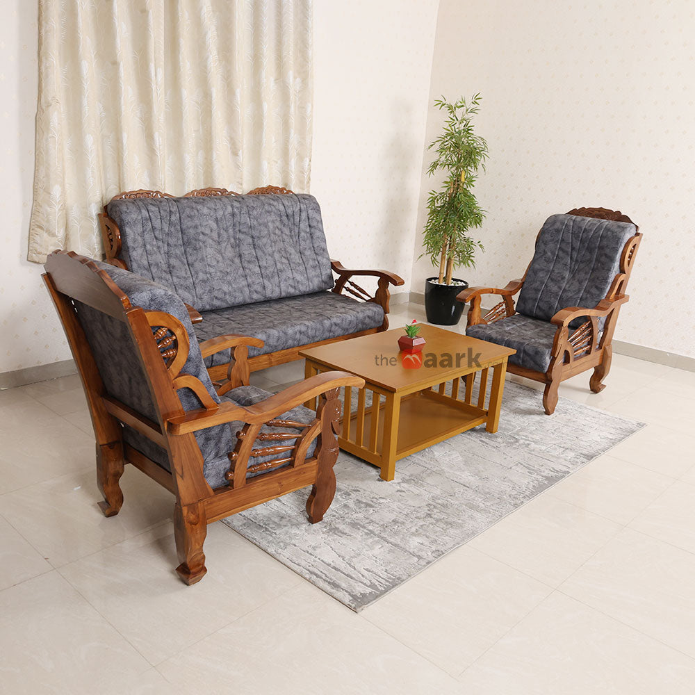 MAARK WOODEN SOFA SET (3+1+1) S-46 WCF