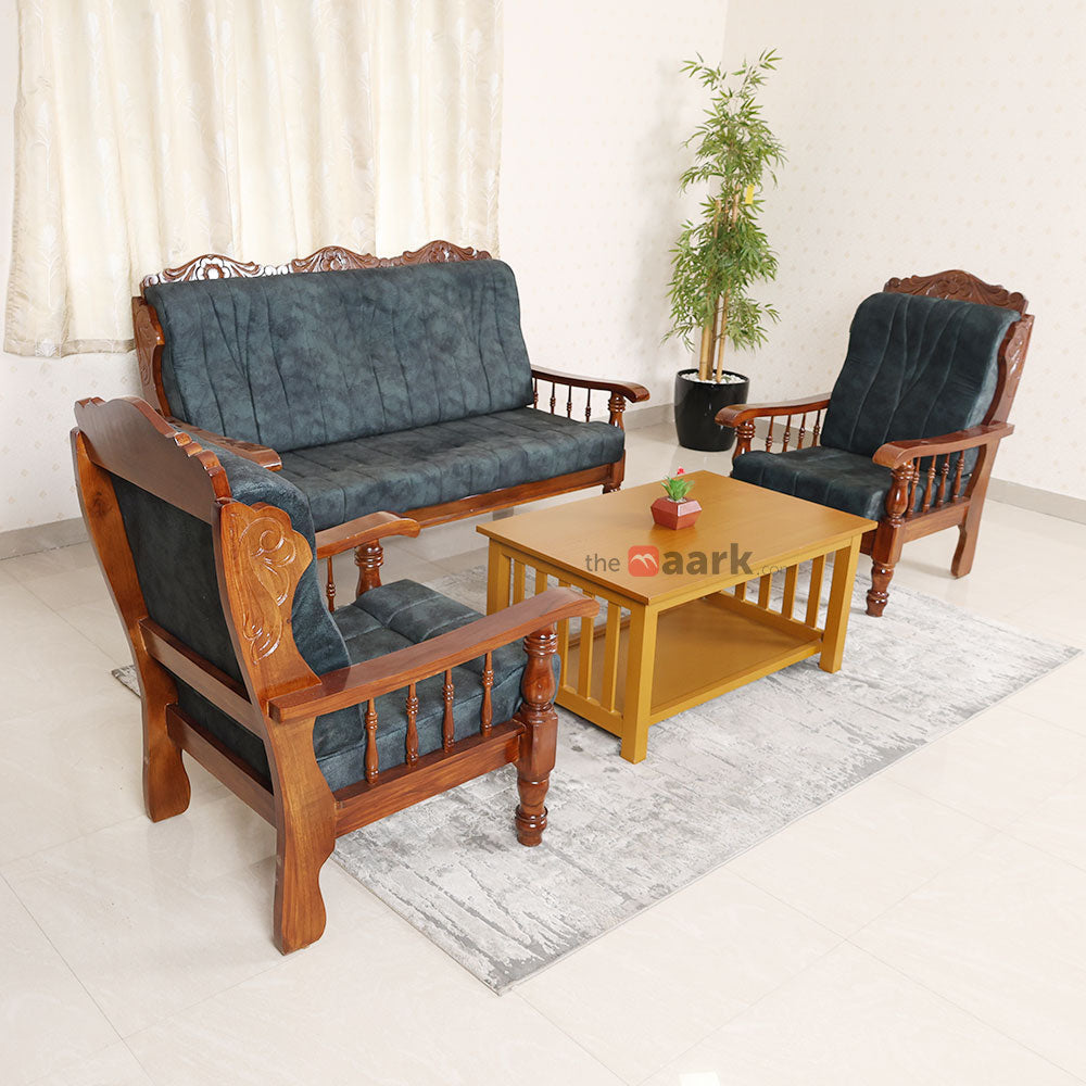 MAARK WOODEN SOFA SET (3+1+1) S-13 WCF