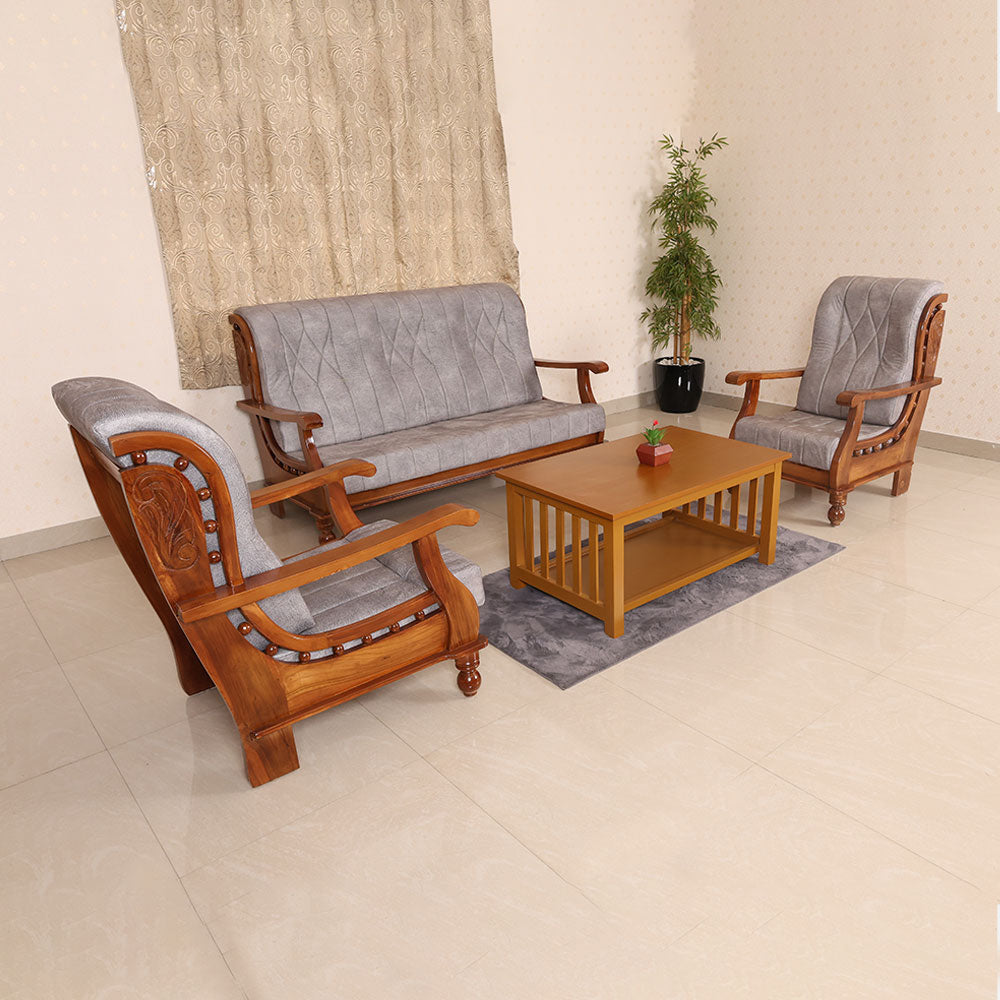 MAARK WOODEN SOFA SET (3+1+1) S-16 WCF