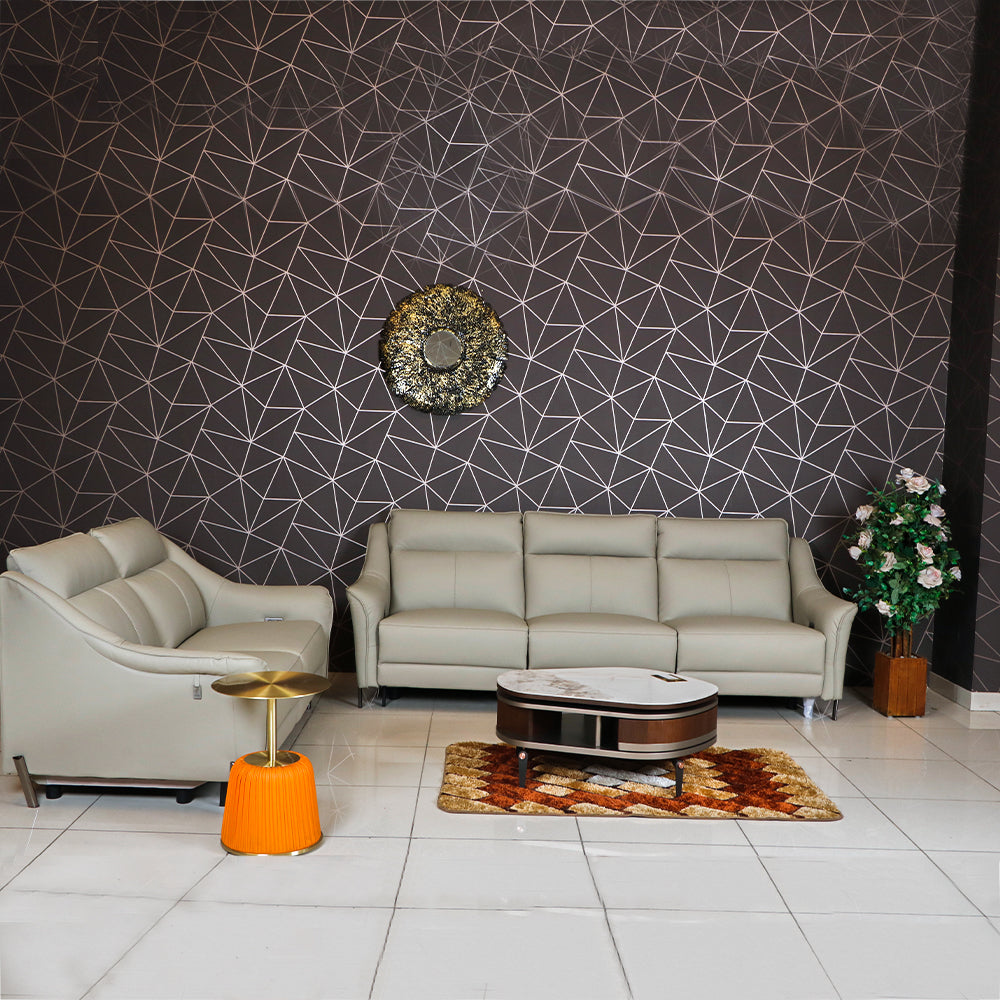 MAARK LEATHER SOFA SET (3+2) 2327 L.GRAY COLOUR HT