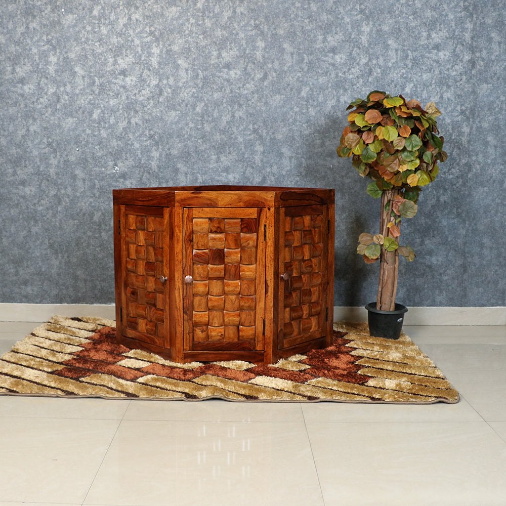 MAARK SHEESHAM WOOD STORAGE CORNER 5028 NATURAL FINISH SV