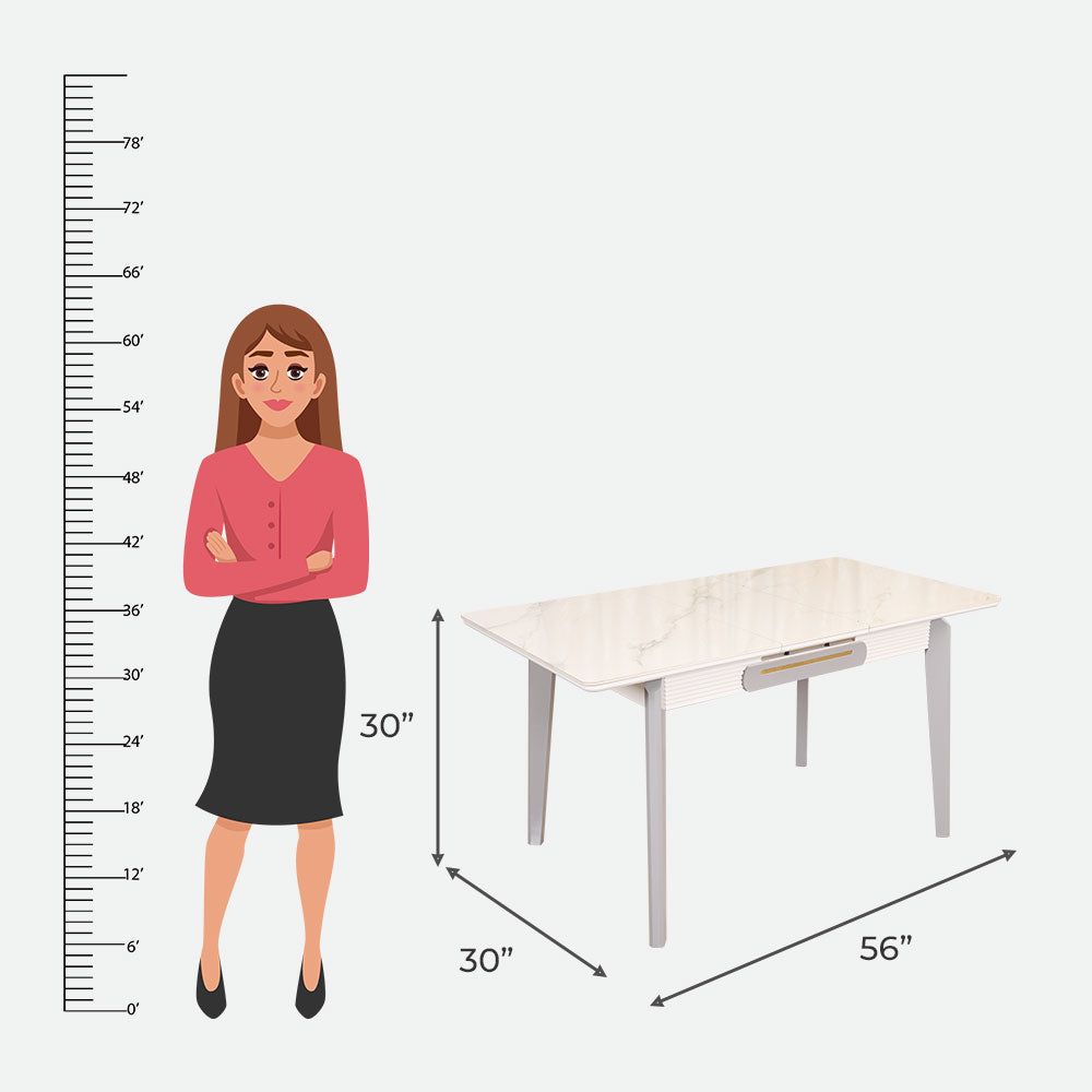MAARK MARBLE TOP 4 SEATER DINING SET A01-865 HT