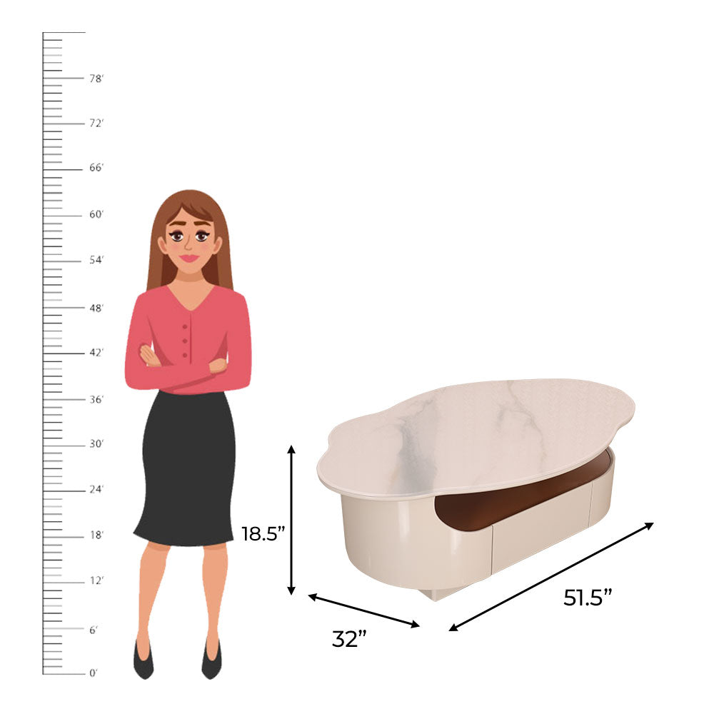 MAARK MARBLE TOP COFFEE TABLE 15 HT