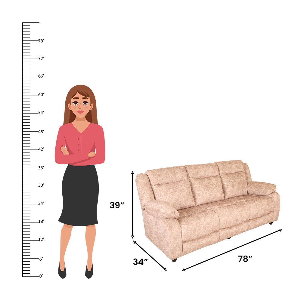 MAARK MANUAL RECLINER FABRIC SOFA SET (3+1R+1R) WAVE