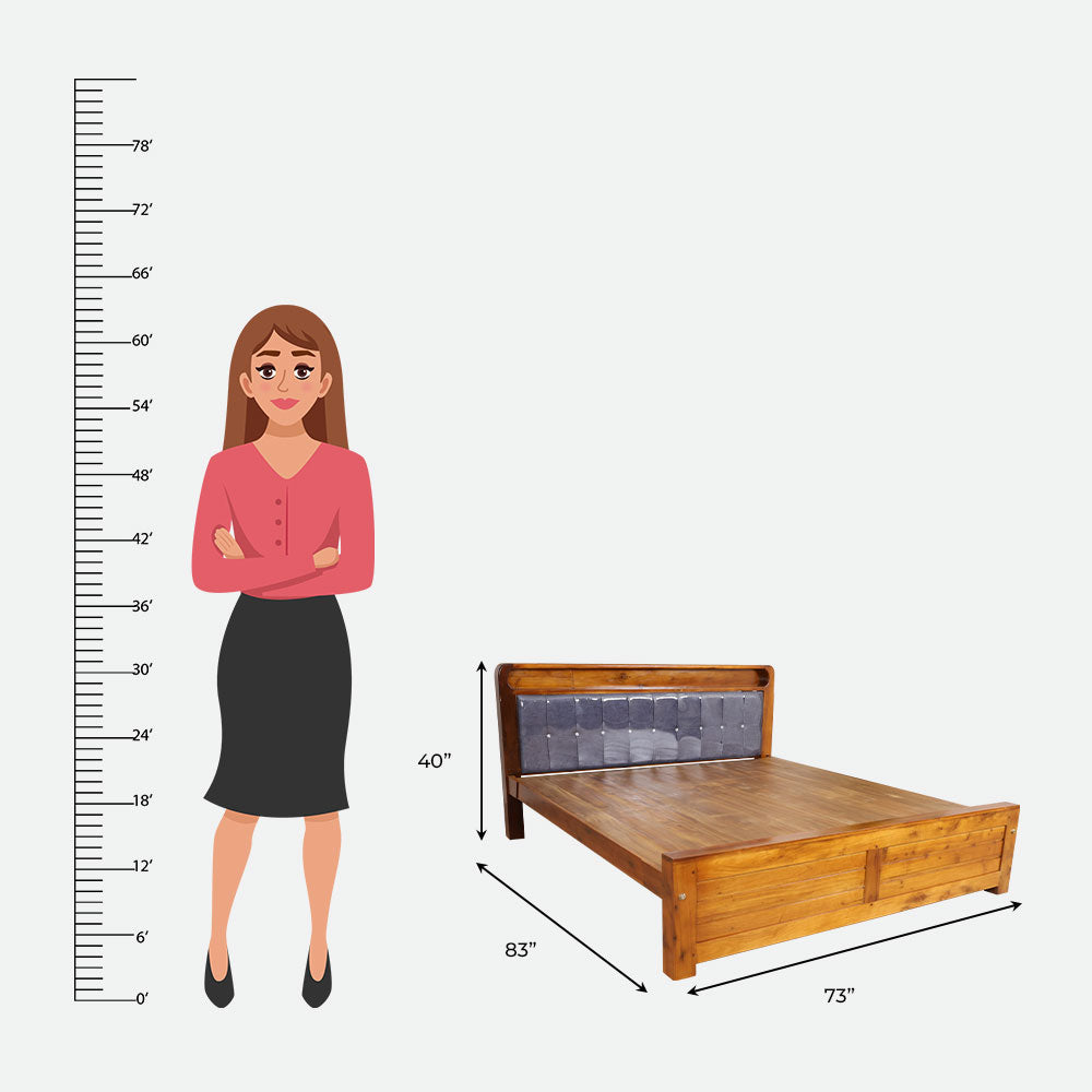 MAARK KING SIZE BED (6*6.25) CUSHION WITH HEAD STORAGE 01-AK WCF