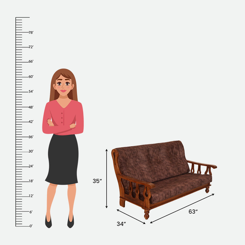 MAARK WOODEN SOFA SET (3+1+1) S-17 WCF