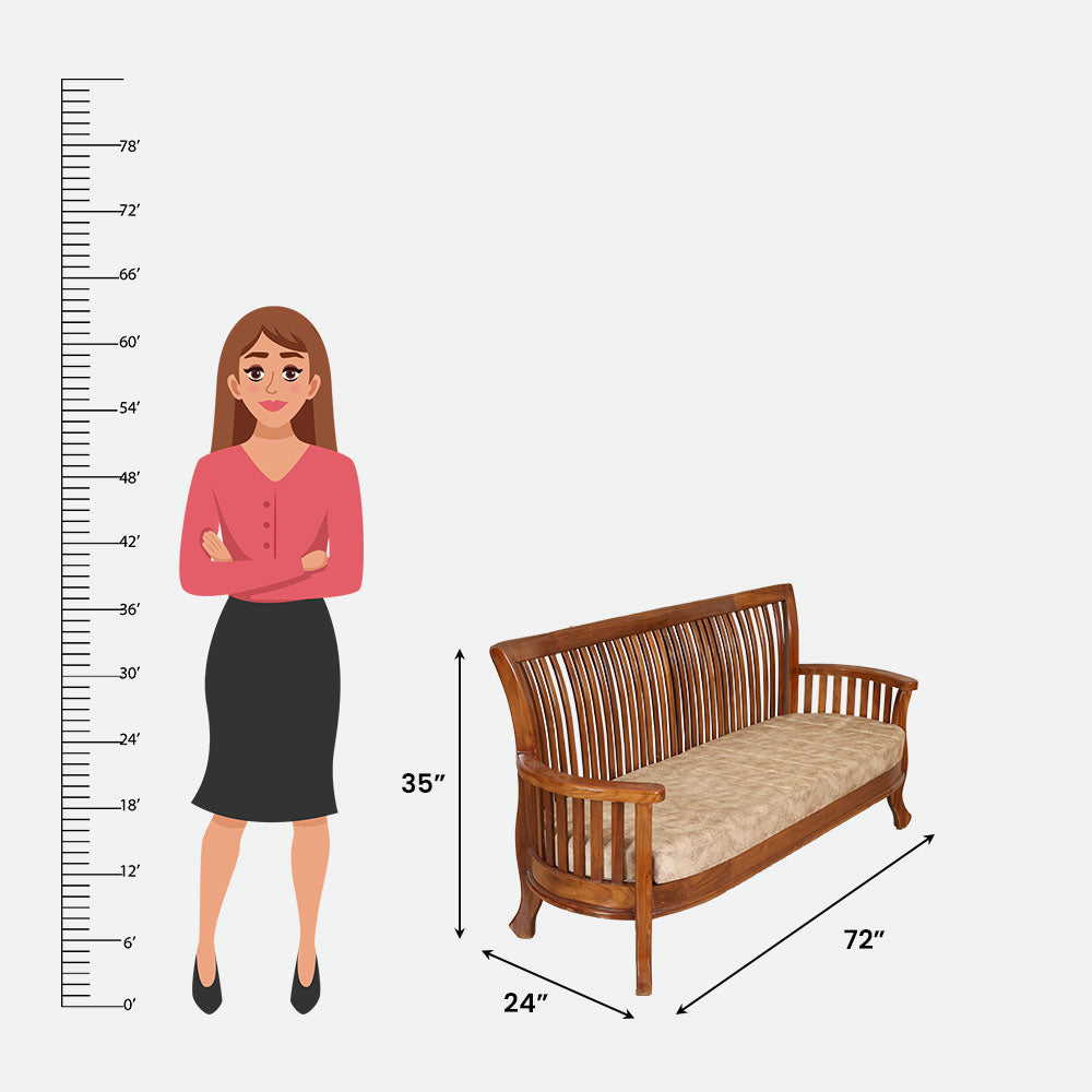 MAARK WOODEN SOFA SET (3+1+1) S-45 WCF