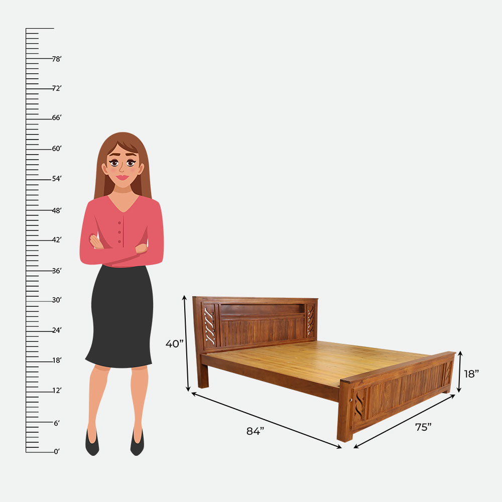 MAARK KING SIZE BED (6*6.25) AK-04 WCF