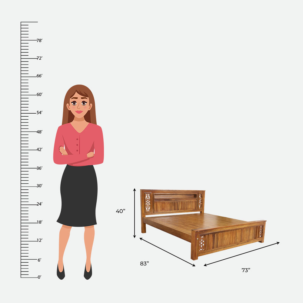 MAARK KING SIZE BED (6*6.25) AK-12 WCF