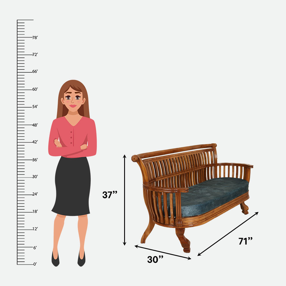 MAARK WOODEN SOFA SET (3+1+1) S-37 WCF