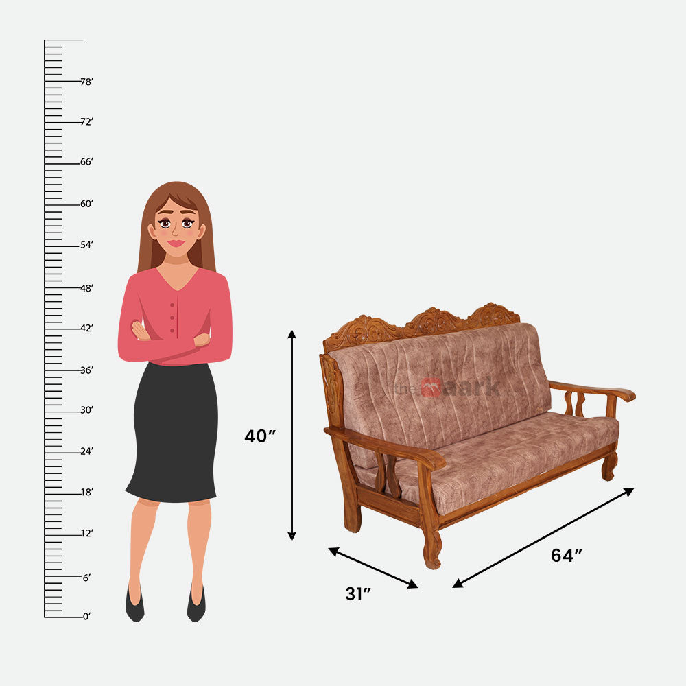 MAARK WOODEN SOFA SET (3+1+1) S-10 WCF