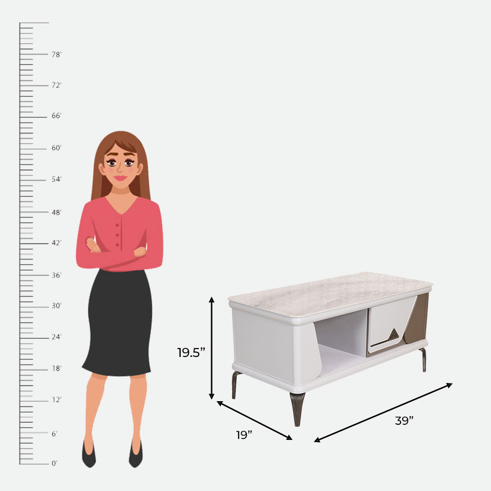 MAARK MARBLE TOP COFFEE TABLE 536-10 HT