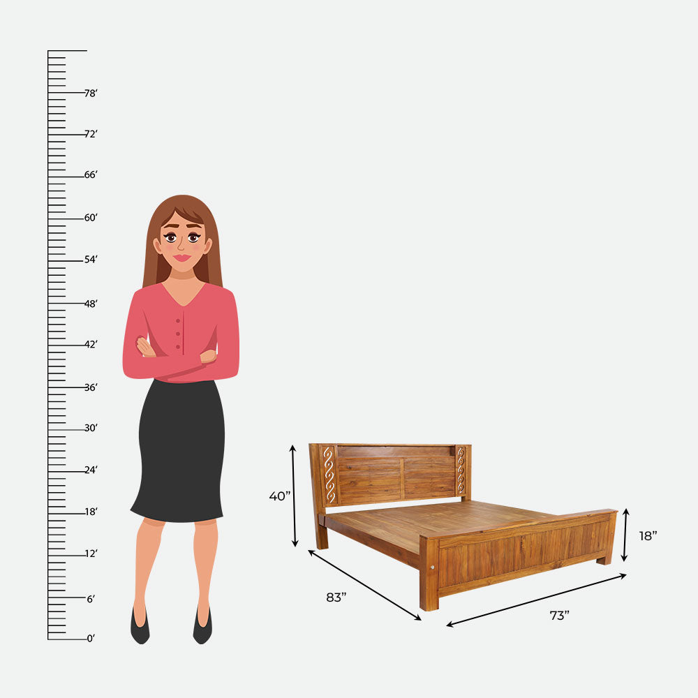 MAARK KING SIZE BED (6*6.25) AK-20 WCF