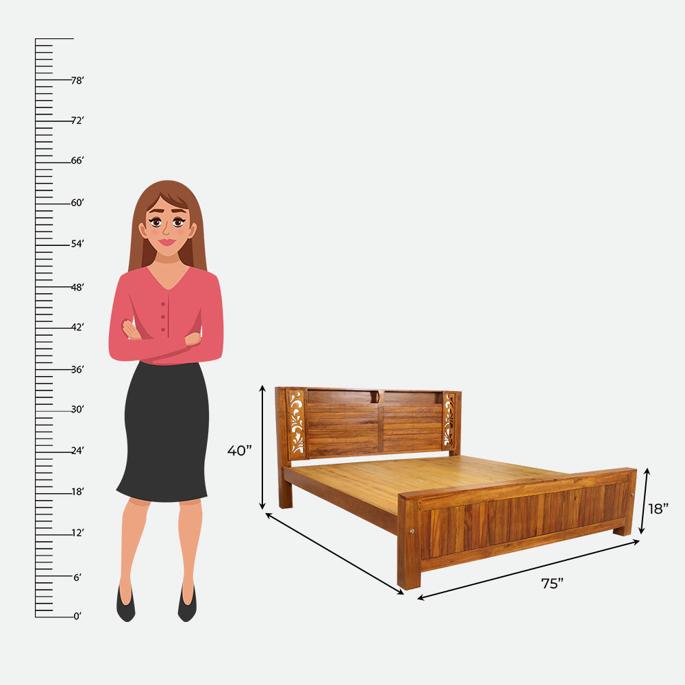 MAARK KING SIZE BED (6*6.25) AK-01 WCF