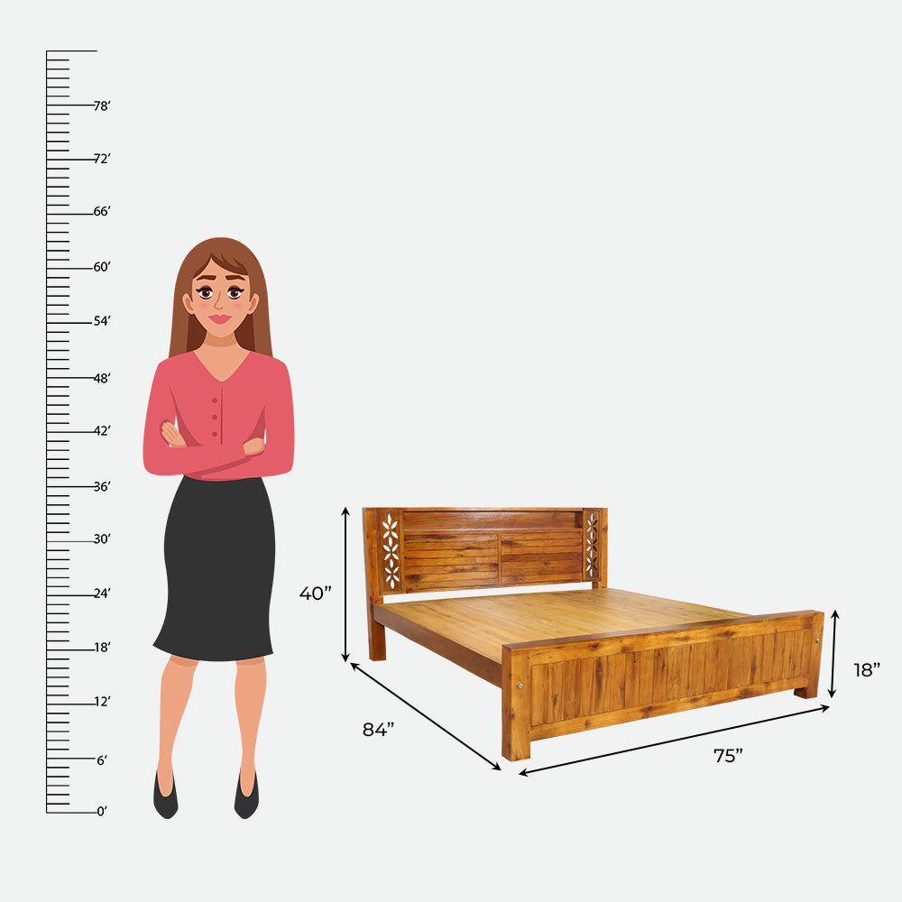 MAARK KING SIZE BED (6*6.25) AK-03 WCF