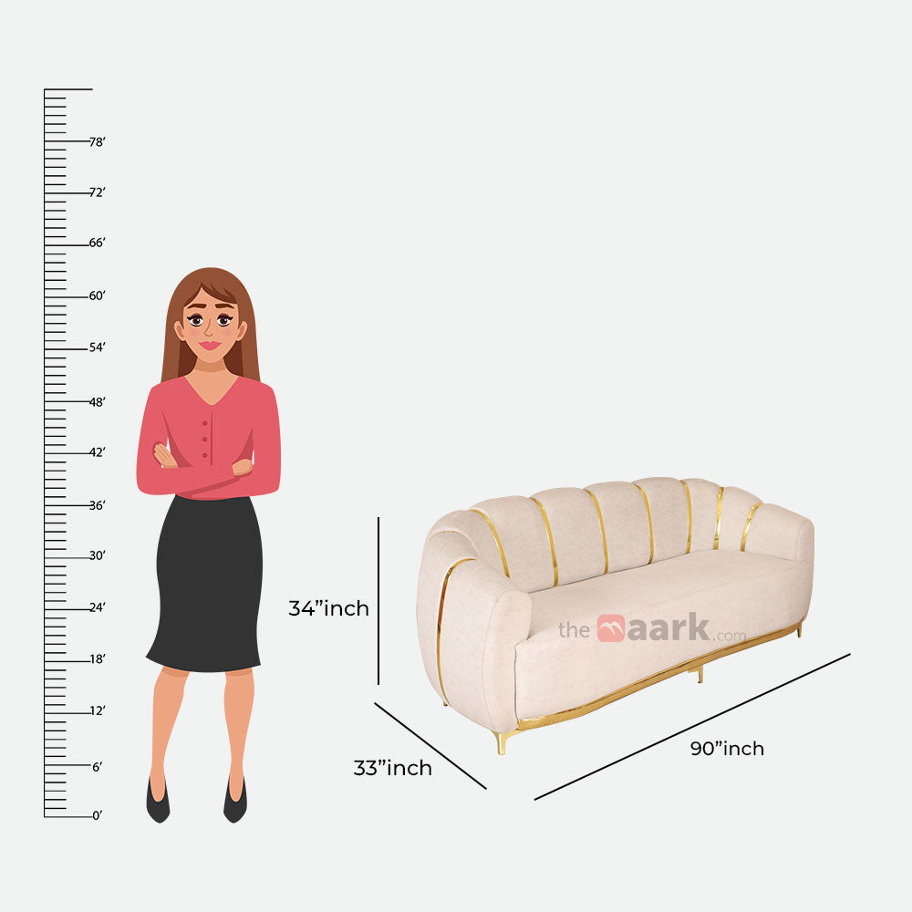 MAARK FABRIC SOFA SET (3+3+1+1+PUFFY) SUN FLOWER