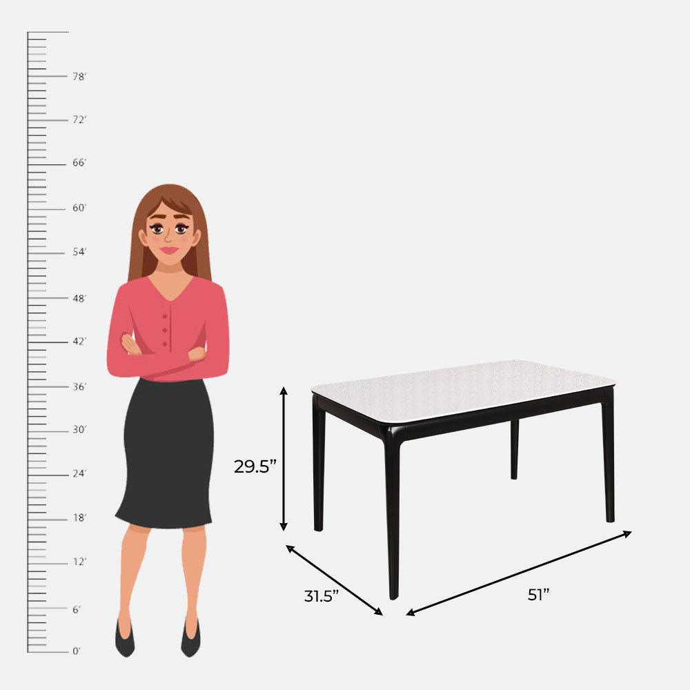 MAARK MARBLE TOP 4 SEATER DINING SET 901-A12 HT