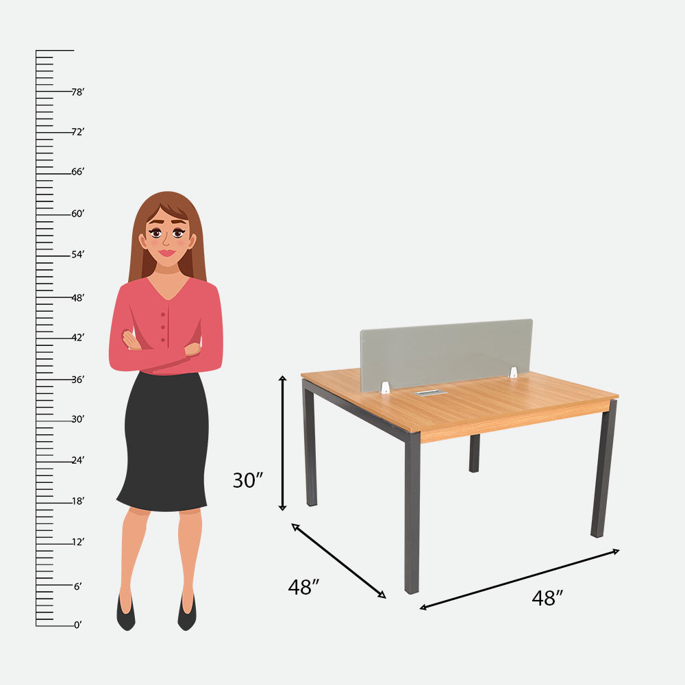MAARK WORK STATION WITH STEEL FRAME AND GLASS 4*4