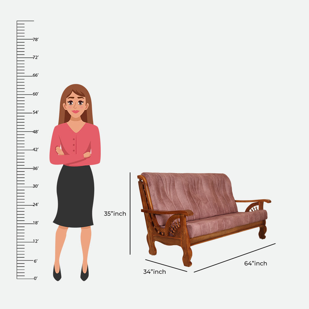 MAARK WOODEN SOFA SET (3+1+1) S-18 WCF