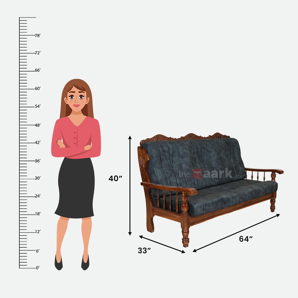 MAARK WOODEN SOFA SET (3+1+1) S-13 WCF