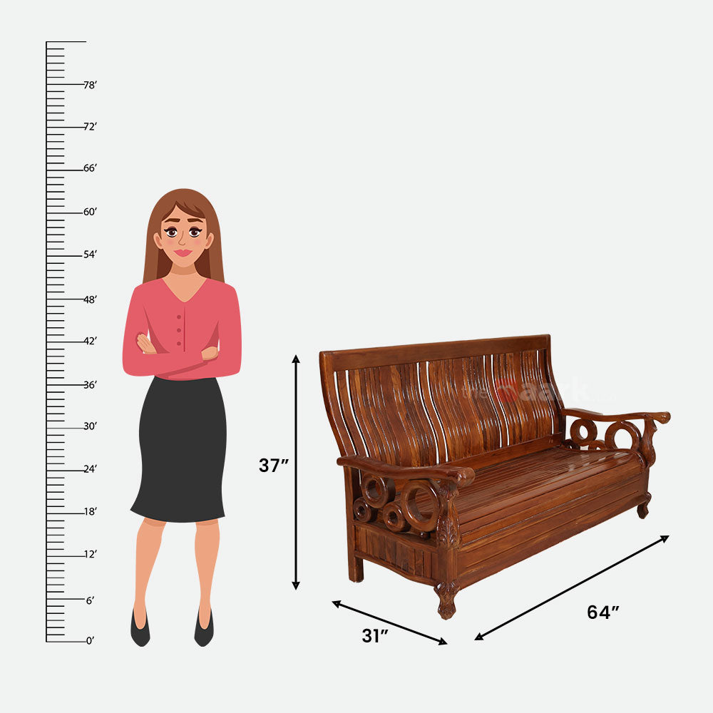 MAARK WOODEN SOFA SET (3+1+1) S-32 WCF