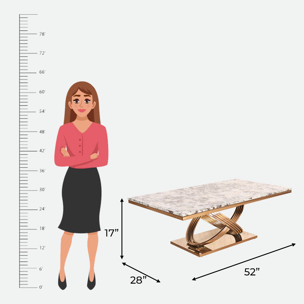 MAARK MARBLE TOP COFFEE TABLE CTM-W42 HT