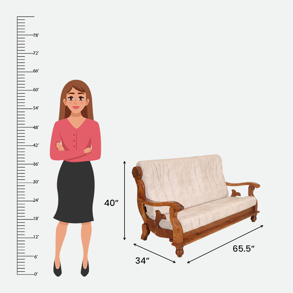 MAARK WOODEN SOFA SET (3+1+1) S-41 WCF