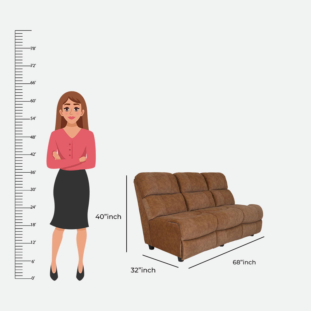 MAARK CORNER MANUAL RECLINER FABRIC SOFA 5 SEATER WITH DIWAN F211