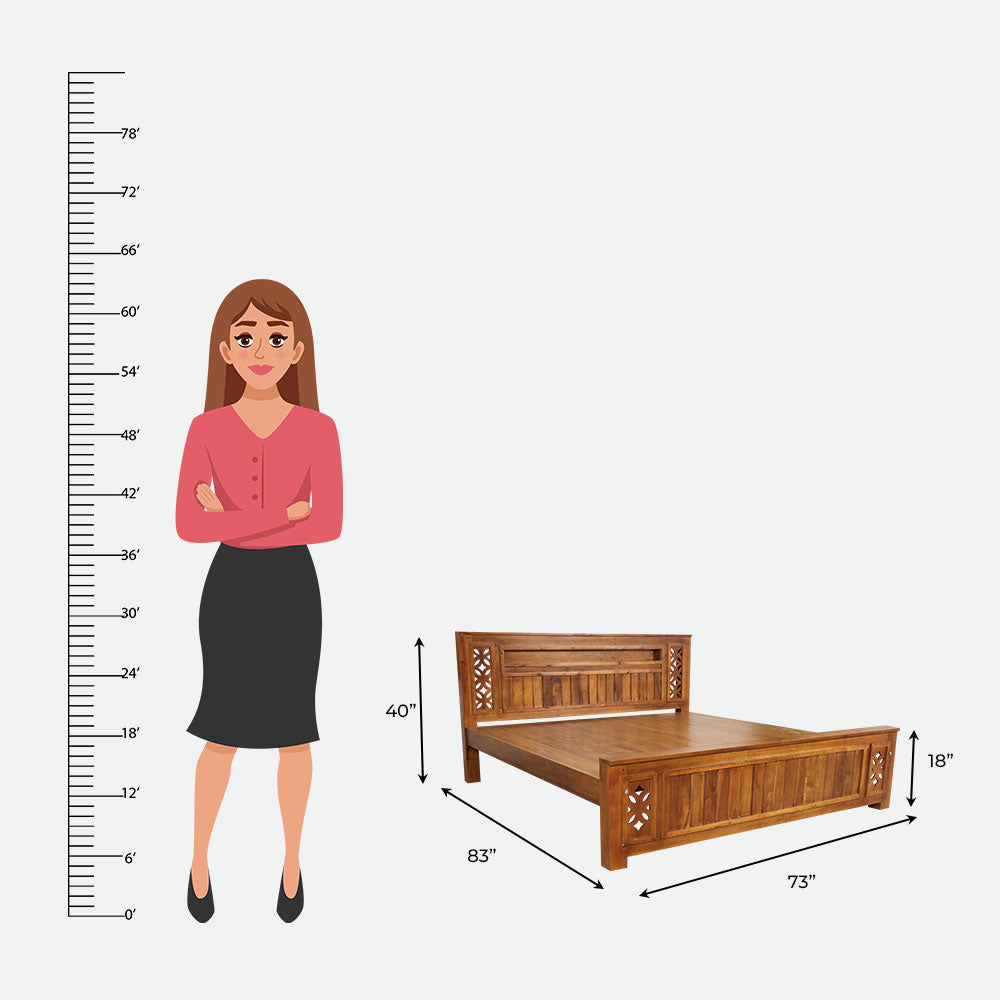 MAARK KING SIZE BED (6*6.25) AK-17 WCF