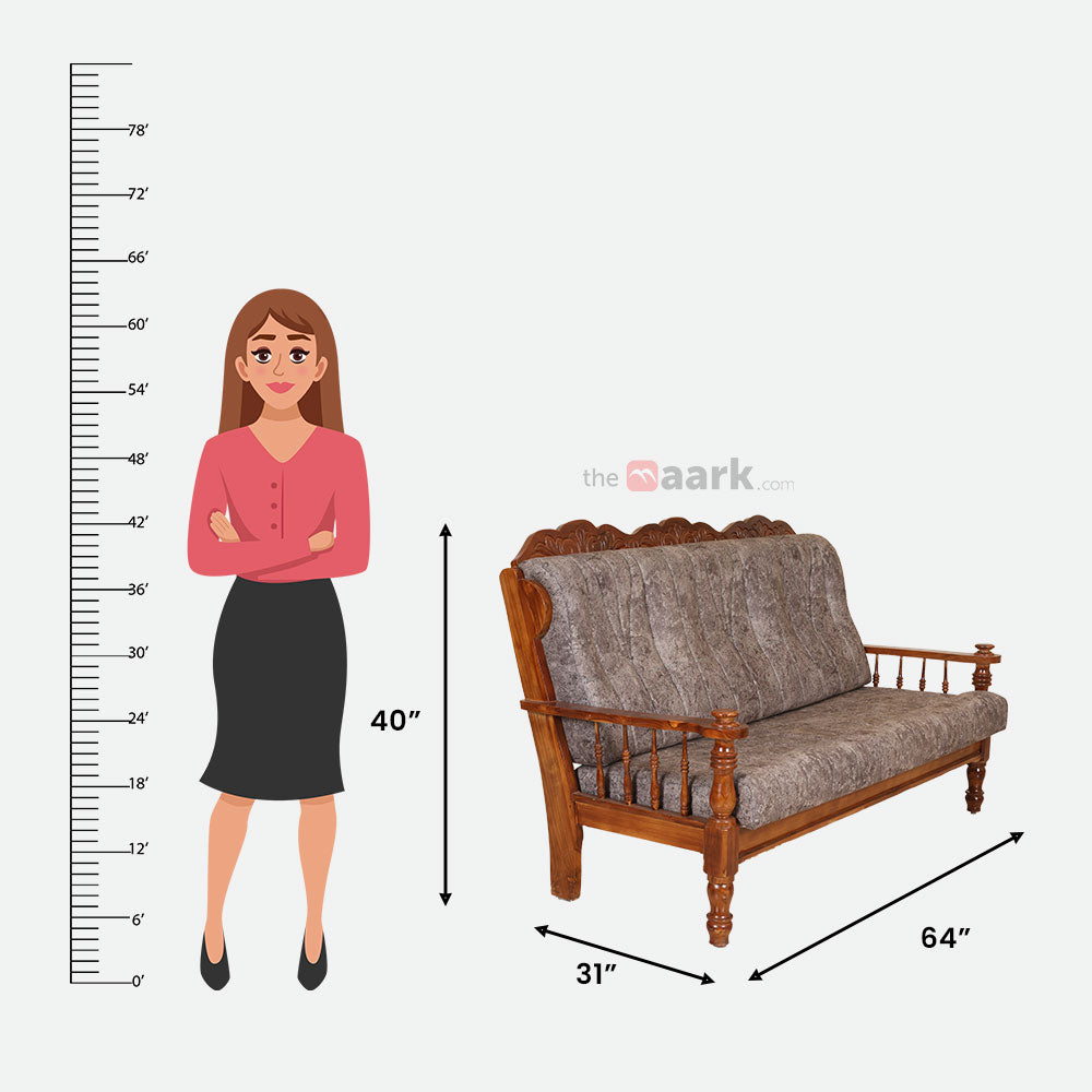 MAARK WOODEN SOFA SET (3+1+1) S-14 WCF