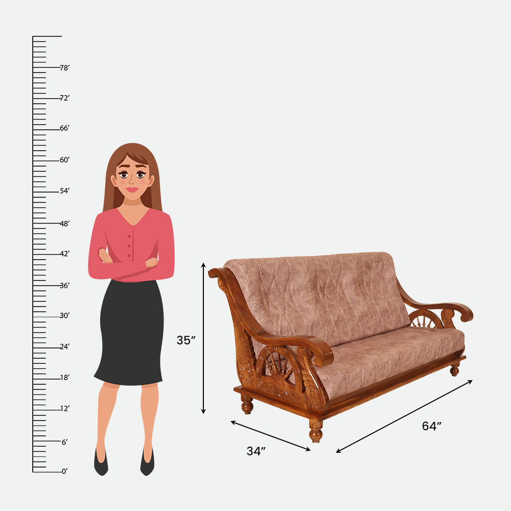 MAARK WOODEN SOFA SET (3+1+1) S-21 WCF