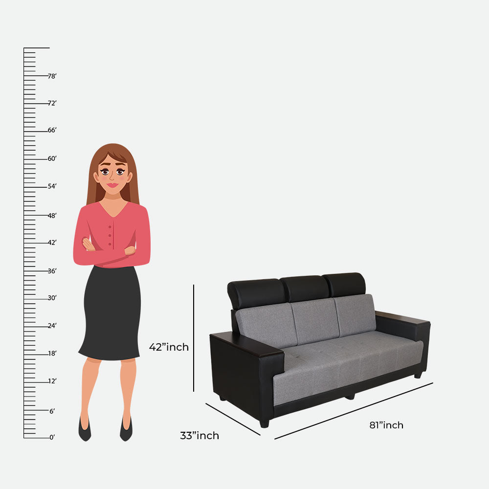 MAARK FABRIC SOFA SET (3+1+1) INDROYAL