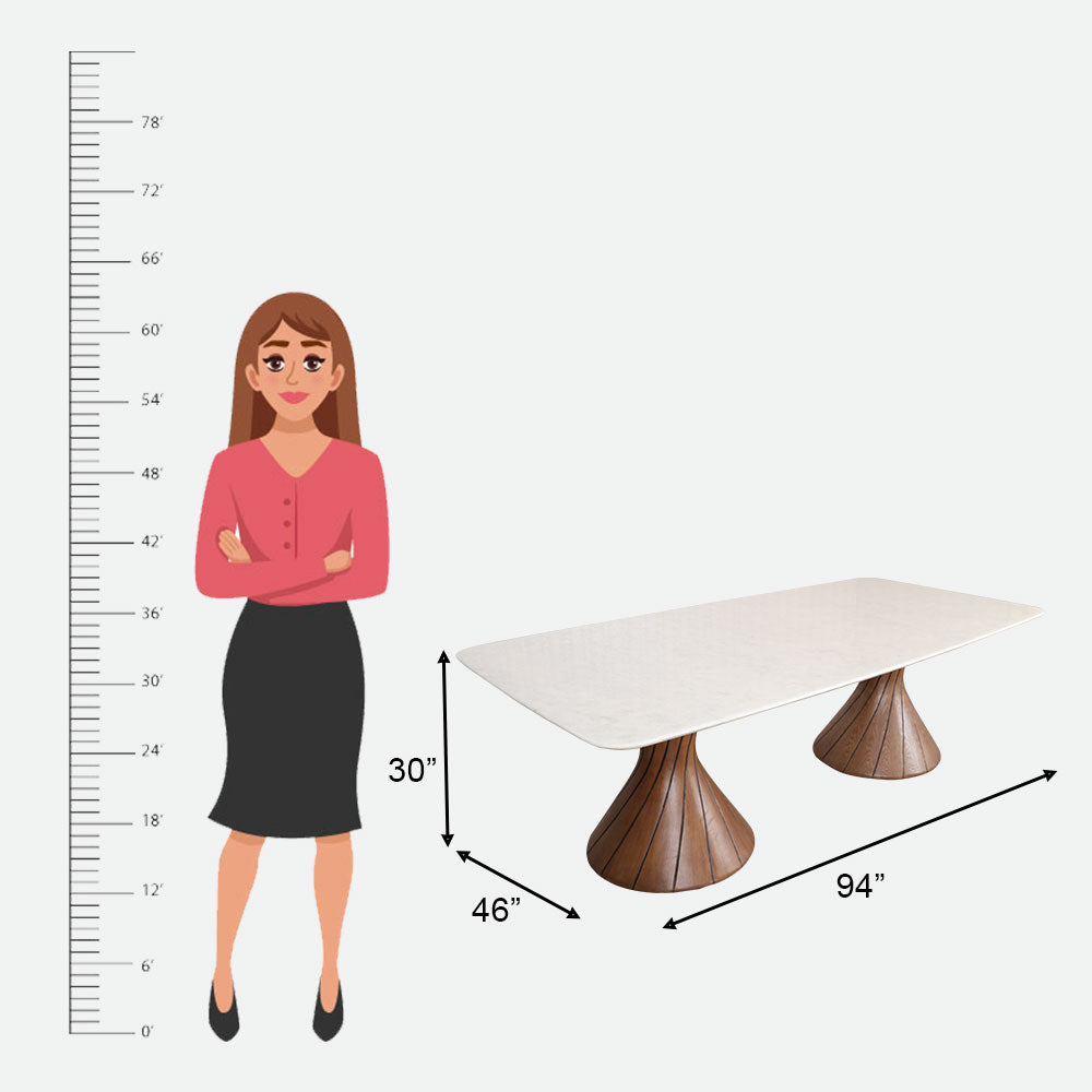 MAARK MARBLE TOP 8 SEATER DINING SET T08-6802B-6879 HT