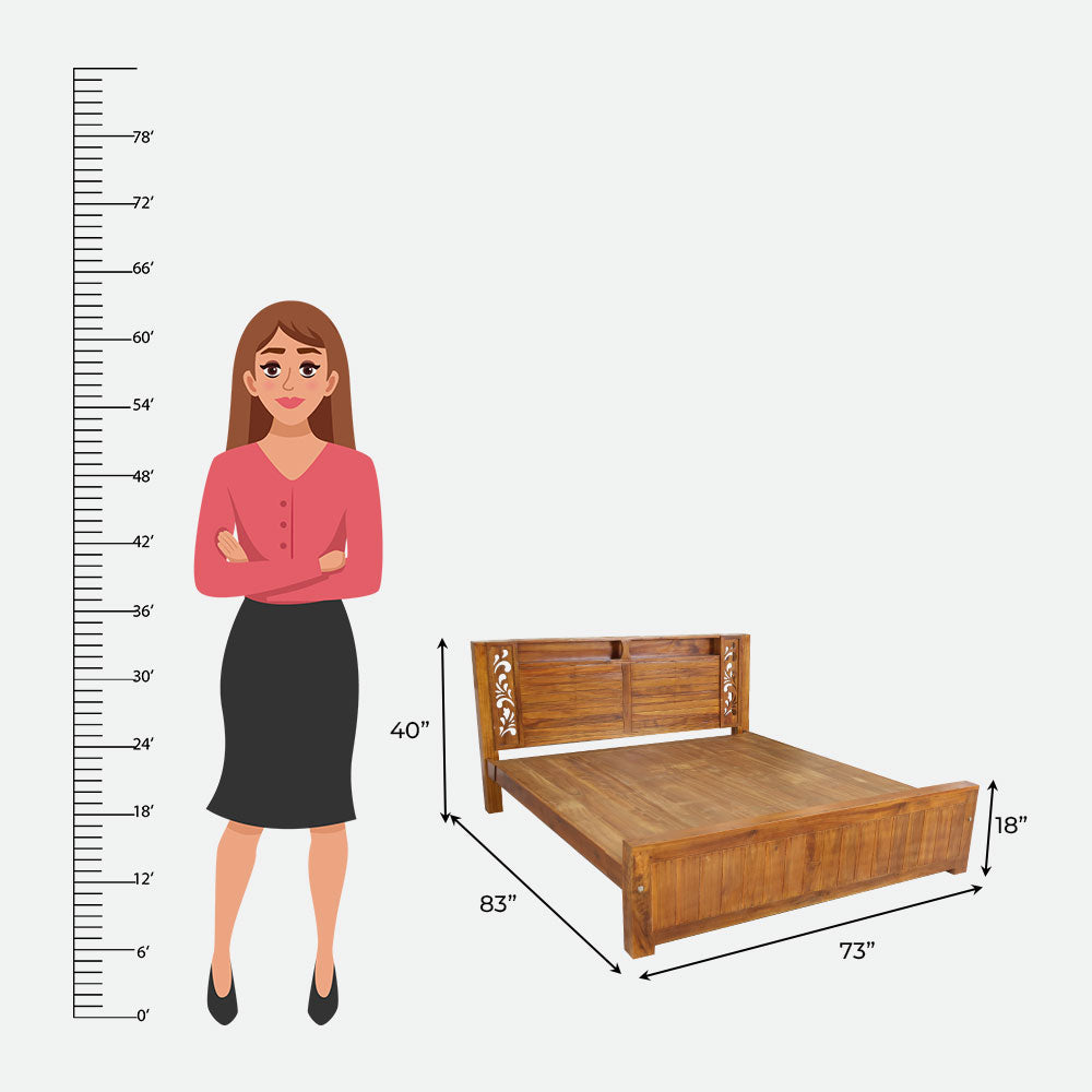 MAARK KING SIZE BED (6*6.25) AK-18 WCF