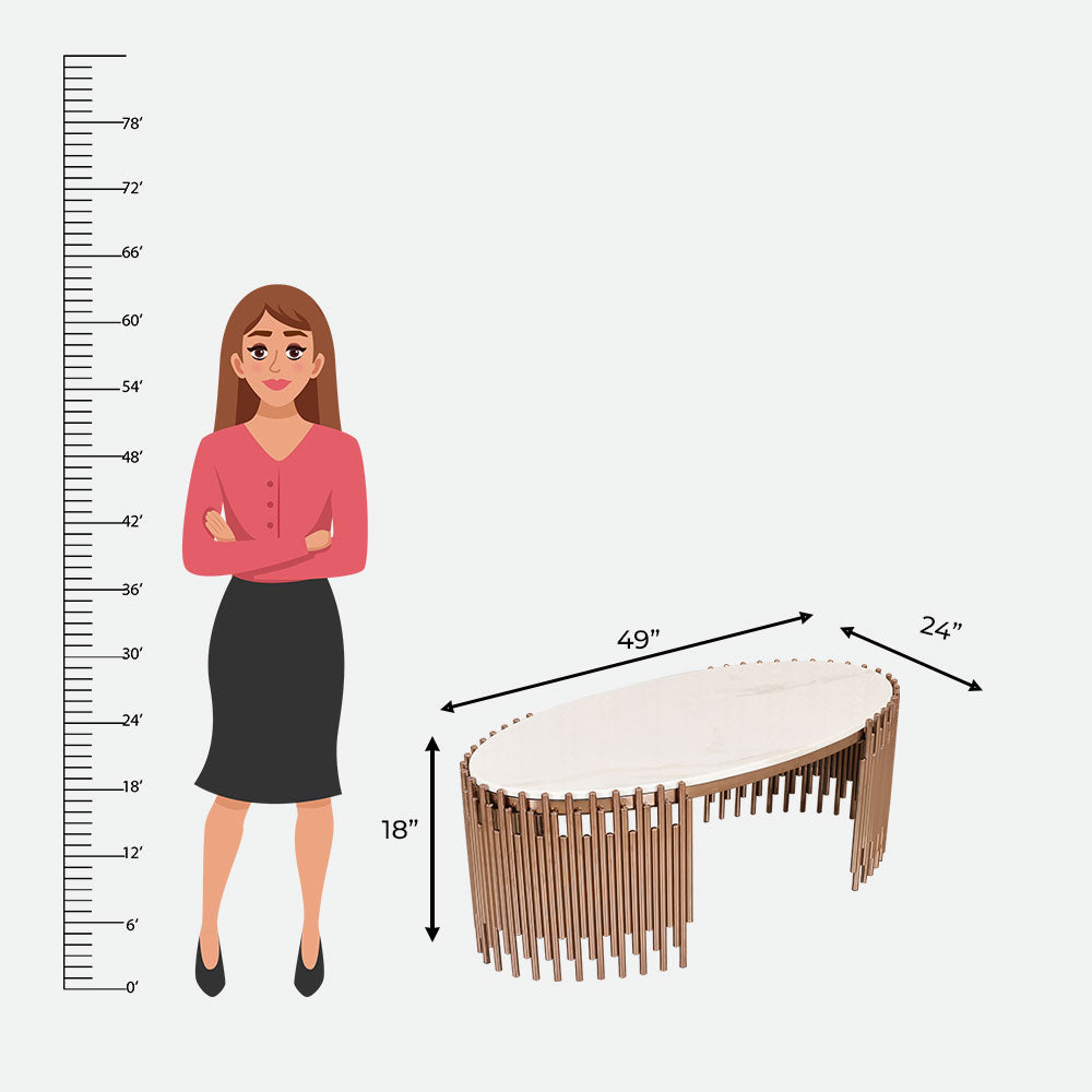 MAARK MARBLE TOP COFFEE TABLE 323(40) HT