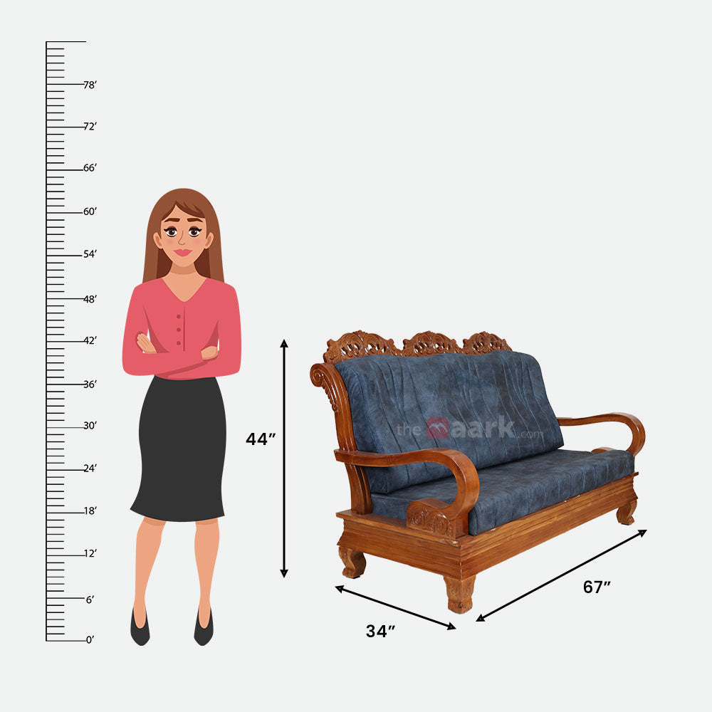 MAARK WOODEN SOFA SET (3+1+1) S-44 WCF