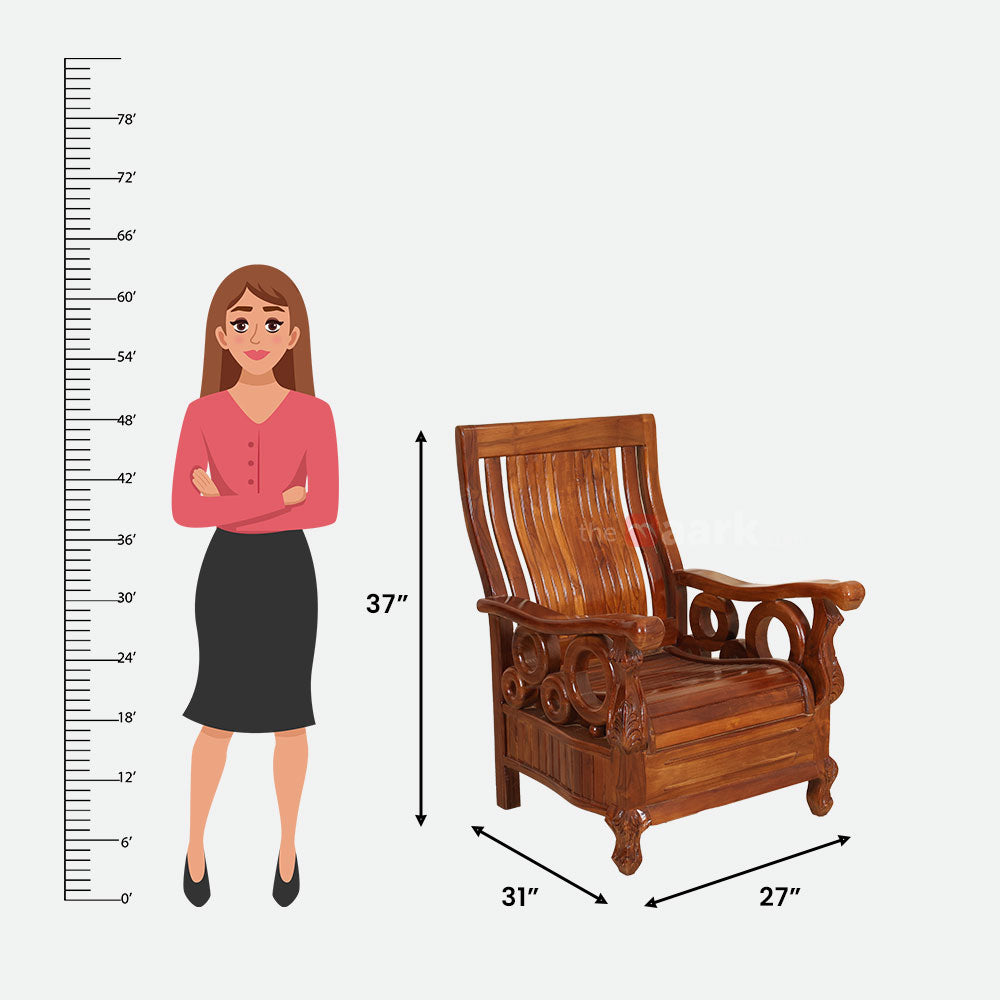 MAARK WOODEN SOFA SET (3+1+1) S-32 WCF