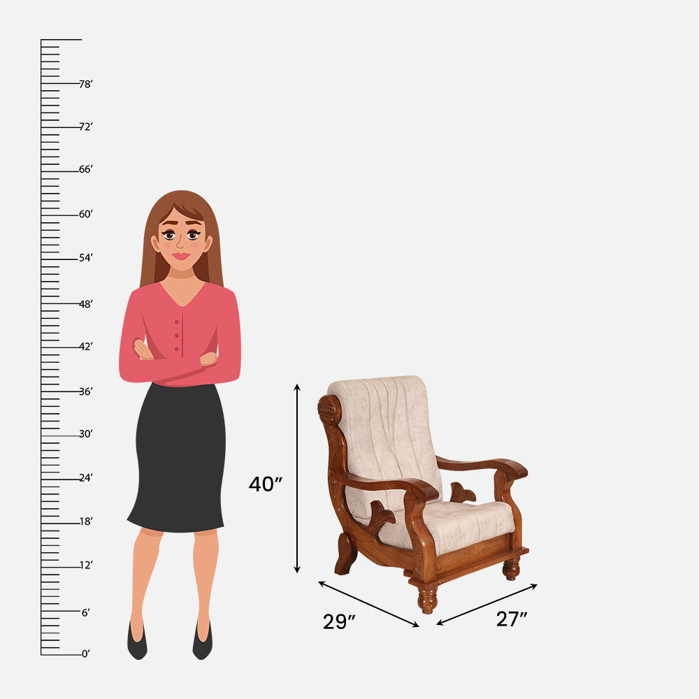 MAARK WOODEN SOFA SET (3+1+1) S-41 WCF