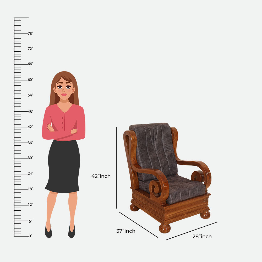 MAARK WOODEN SOFA SET (3+1+1) S-43 WCF