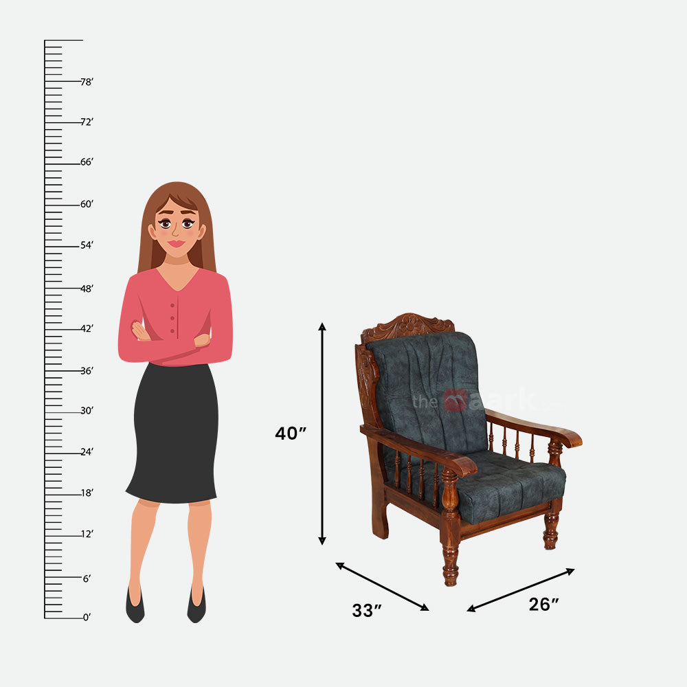 MAARK WOODEN SOFA SET (3+1+1) S-13 WCF