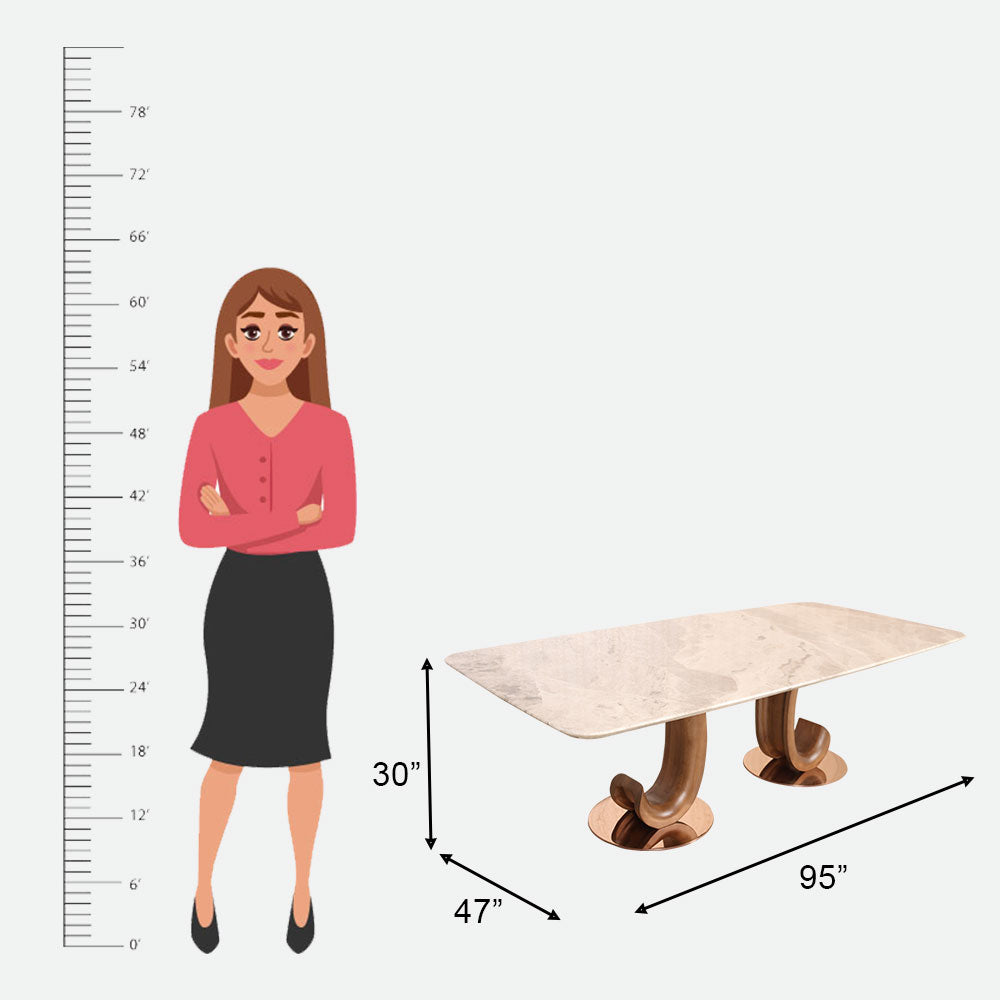 MAARK MARBLE TOP 8 SEATER DINING SET T08-6858 HT