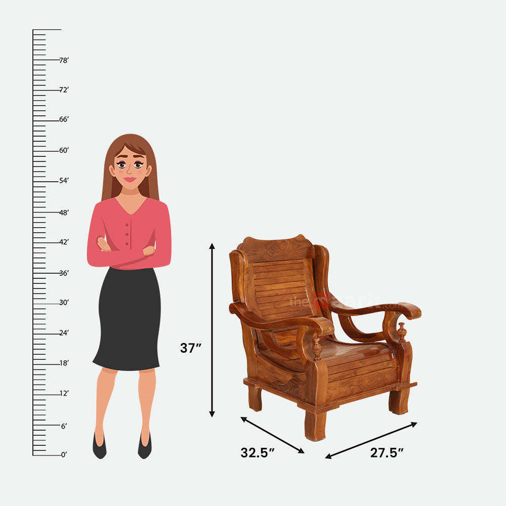 MAARK WOODEN SOFA SET (3+1+1) S-43-DRG WCF