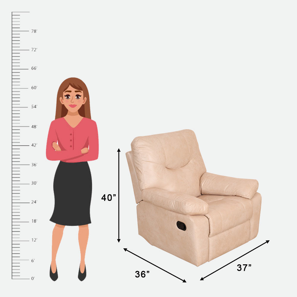 MAARK MANUAL RECLINER FABRIC SOFA SET (3R+1R+1R) S0123 WHITE COLOUR HT