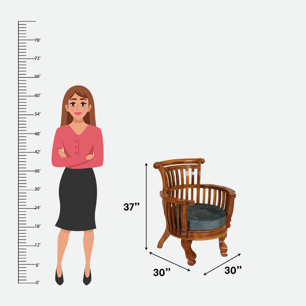 MAARK WOODEN SOFA SET (3+1+1) S-37 WCF