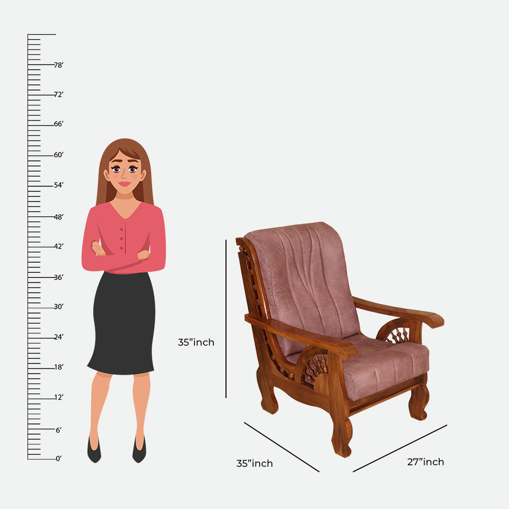 MAARK WOODEN SOFA SET (3+1+1) S-18 WCF