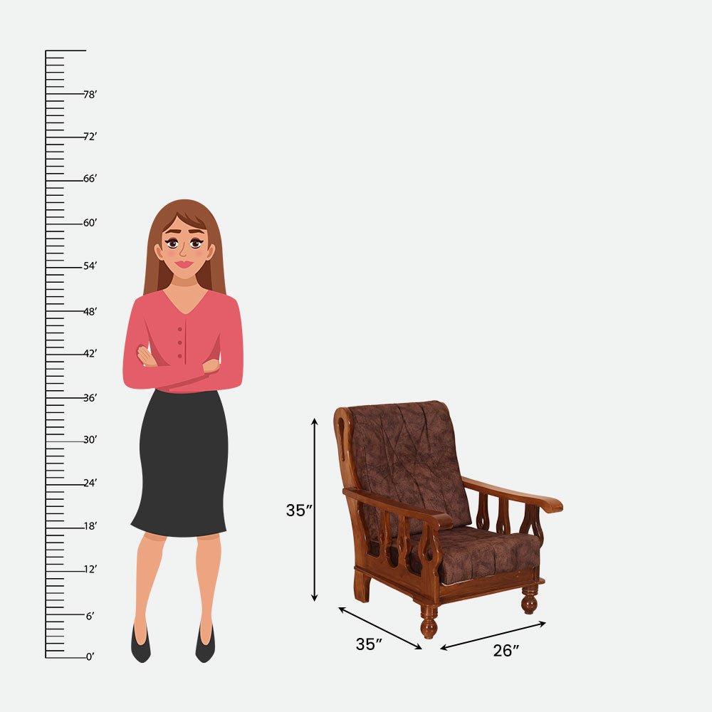 MAARK WOODEN SOFA SET (3+1+1) S-17 WCF