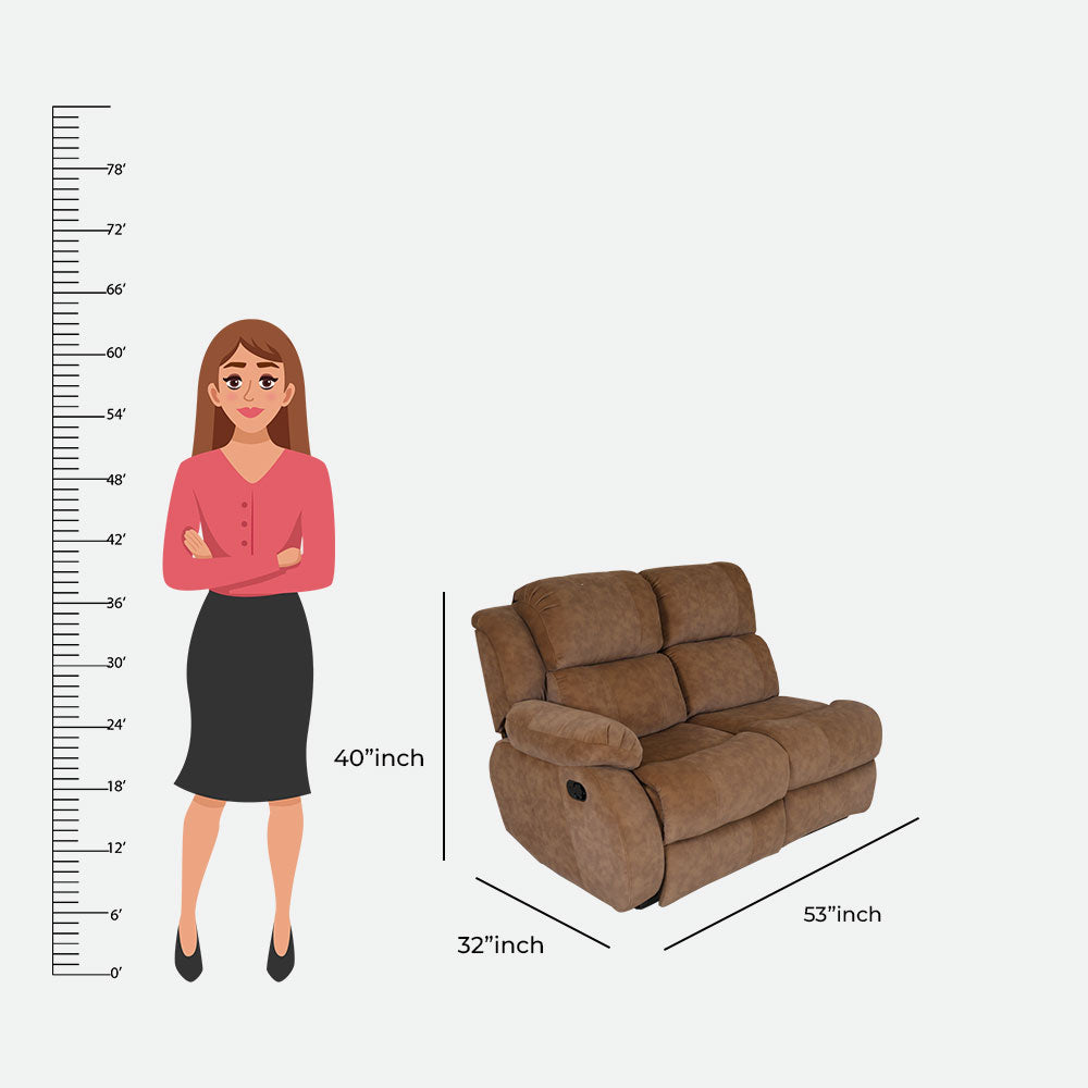 MAARK CORNER MANUAL RECLINER FABRIC SOFA 5 SEATER WITH DIWAN F211