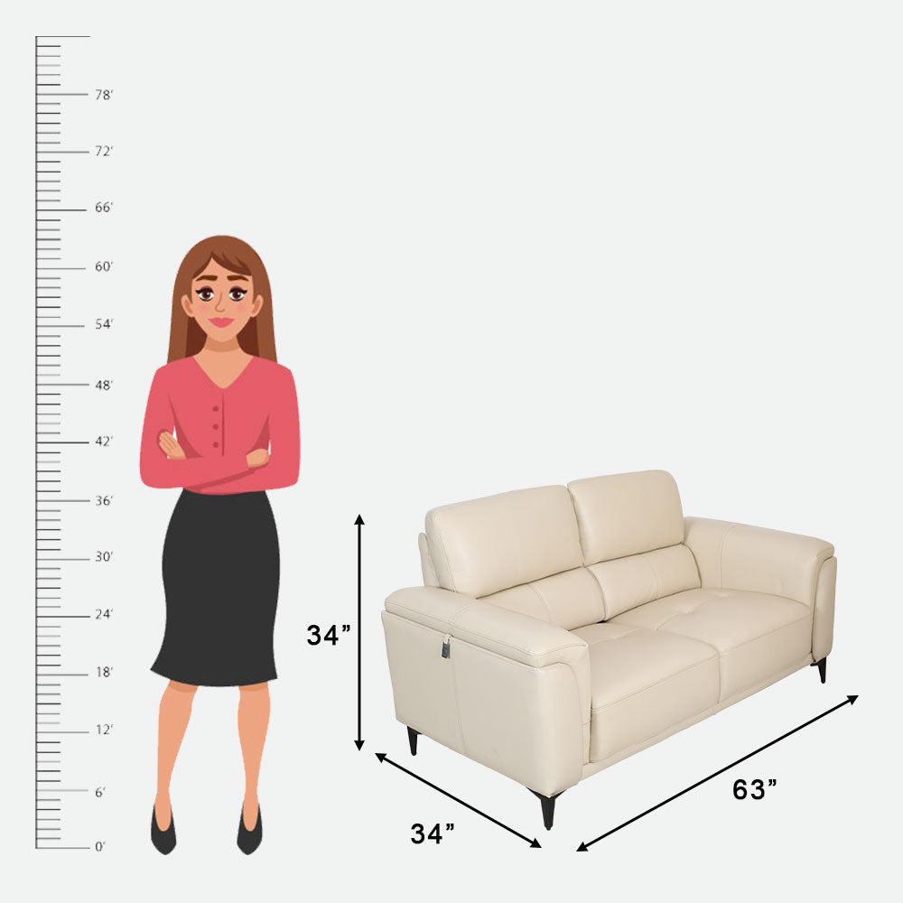 MAARK LEATHER SOFA SET (3+2+1) F2412 CREAM COLOUR HT